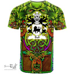 ScotsTee Shop Welsh Bull of Oswestry Coat of Arms Family Crest Wales T Shirt Celtic Green Man T Shirt
