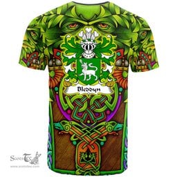 ScotsTee Shop Welsh Bleddyn AP MAENYRCH Coat of Arms Family Crest Wales T Shirt Celtic Green Man T Shirt