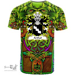 ScotsTee Shop Welsh Arthal or Arthgal Coat of Arms Family Crest Wales T Shirt Celtic Green Man T Shirt
