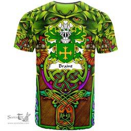 ScotsTee Shop Welsh Braint HIR of Denbighshire Coat of Arms Family Crest Wales T Shirt Celtic Green Man T Shirt