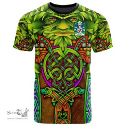 ScotsTee Shop Welsh Fitzjohn Coat of Arms Family Crest Wales T Shirt Celtic Green Man T Shirt