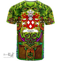 ScotsTee Shop Welsh Cogan of Cogan Glamorgan Coat of Arms Family Crest Wales T Shirt Celtic Green Man T Shirt