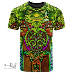 ScotsTee Shop Welsh Harry AP THOMAS Coat of Arms Family Crest Wales T Shirt Celtic Green Man T Shirt