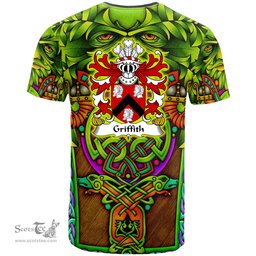 ScotsTee Shop Welsh Griffith of Penrhyn descended from Gwilym Coat of Arms Family Crest Wales T Shirt Celtic Green Man T Shirt