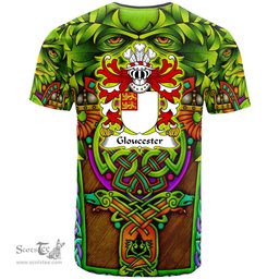 ScotsTee Shop Welsh Gloucester mother was heiress to Fitzhamon Coat of Arms Family Crest Wales T Shirt Celtic Green Man T Shirt