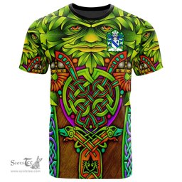 ScotsTee Shop Welsh Cox of Norton Monmouthshire Coat of Arms Family Crest Wales T Shirt Celtic Green Man T Shirt