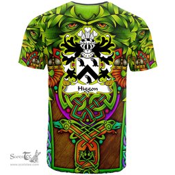 ScotsTee Shop Welsh Higgon John Hygon of Carmarthenshire Coat of Arms Family Crest Wales T Shirt Celtic Green Man T Shirt