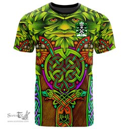 ScotsTee Shop Welsh Dean of Marcross Glamorgan Coat of Arms Family Crest Wales T Shirt Celtic Green Man T Shirt