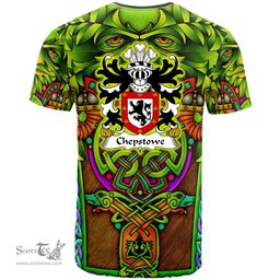ScotsTee Shop Welsh Chepstowe Monmouthshire Coat of Arms Family Crest Wales T Shirt Celtic Green Man T Shirt