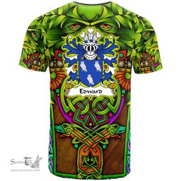 ScotsTee Shop Welsh Edward AP RHYS Coat of Arms Family Crest Wales T Shirt Celtic Green Man T Shirt
