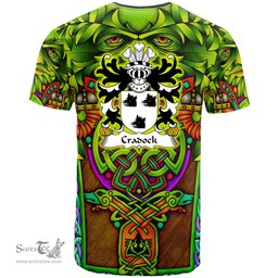 ScotsTee Shop Welsh Cradock of Swansea Coat of Arms Family Crest Wales T Shirt Celtic Green Man T Shirt