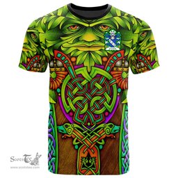 ScotsTee Shop Welsh Cwrtais Courteys Curthoyse Curtis Coat of Arms Family Crest Wales T Shirt Celtic Green Man T Shirt