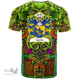 ScotsTee Shop Welsh Carne of Nash and Ewenni Glamorgan Coat of Arms Family Crest Wales T Shirt Celtic Green Man T Shirt
