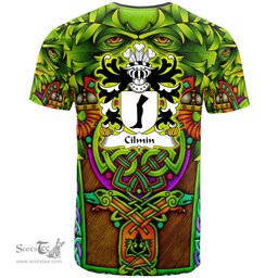 ScotsTee Shop Welsh Cilmin TROED DDU Coat of Arms Family Crest Wales T Shirt Celtic Green Man T Shirt