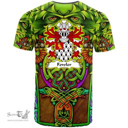 ScotsTee Shop Welsh Fowler Daughter m. Vaughan of Pant glas Coat of Arms Family Crest Wales T Shirt Celtic Green Man T Shirt
