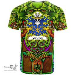 ScotsTee Shop Welsh Cuhelyn FARDD of Cemais Pembrokeshire Coat of Arms Family Crest Wales T Shirt Celtic Green Man T Shirt