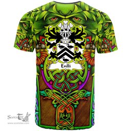 ScotsTee Shop Welsh Enlli of Lleyn Coat of Arms Family Crest Wales T Shirt Celtic Green Man T Shirt