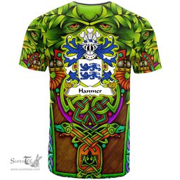 ScotsTee Shop Welsh Hanmer of Hanmer Flint Coat of Arms Family Crest Wales T Shirt Celtic Green Man T Shirt