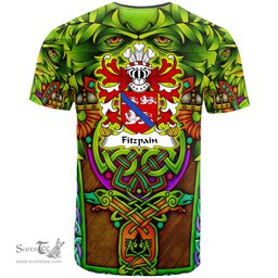 ScotsTee Shop Welsh Fitzpain of Llanfair Monmouthshire Coat of Arms Family Crest Wales T Shirt Celtic Green Man T Shirt