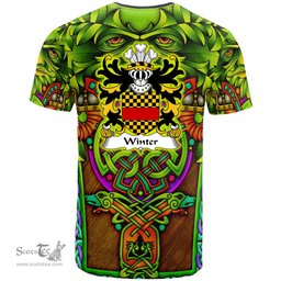 ScotsTee Shop Welsh Winter of Llan gain Carmenthenshire Coat of Arms Family Crest Wales T Shirt Celtic Green Man T Shirt
