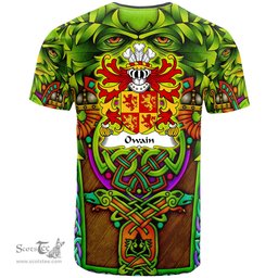 ScotsTee Shop Welsh Owain GLYNDWR Prince of Wales Coat of Arms Family Crest Wales T Shirt Celtic Green Man T Shirt