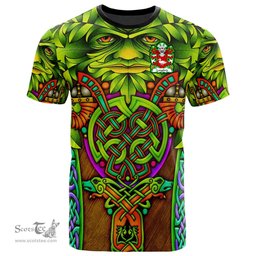 ScotsTee Shop Welsh Langford of Allington Gresford Denbighshire Coat of Arms Family Crest Wales T Shirt Celtic Green Man T Shirt