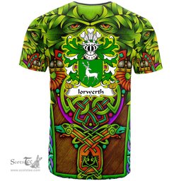 ScotsTee Shop Welsh Iorwerth AP DAFYDD Coat of Arms Family Crest Wales T Shirt Celtic Green Man T Shirt