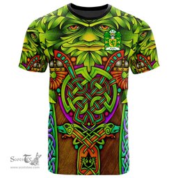 ScotsTee Shop Welsh Sutton of Haverfordwest Pembrokeshire Coat of Arms Family Crest Wales T Shirt Celtic Green Man T Shirt