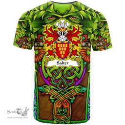 ScotsTee Shop Welsh Salter of Oswestry Shropshire Coat of Arms Family Crest Wales T Shirt Celtic Green Man T Shirt
