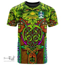 ScotsTee Shop Welsh Newton alias Cradock Coat of Arms Family Crest Wales T Shirt Celtic Green Man T Shirt