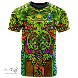 ScotsTee Shop Welsh Probert of Pant glas Tryleg Monmouthshire Coat of Arms Family Crest Wales T Shirt Celtic Green Man T Shirt