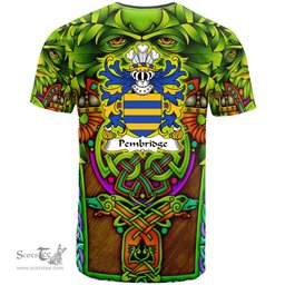 ScotsTee Shop Welsh Pembridge of Penbrugge Herefordshire Coat of Arms Family Crest Wales T Shirt Celtic Green Man T Shirt