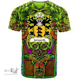ScotsTee Shop Welsh Iorwerth SAIS Coat of Arms Family Crest Wales T Shirt Celtic Green Man T Shirt