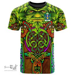 ScotsTee Shop Welsh Walters of Piercefield St Arvans Monmouthshire Coat of Arms Family Crest Wales T Shirt Celtic Green Man T Shirt