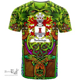 ScotsTee Shop Welsh Turbridge of Llan rhudd Denbighshire Coat of Arms Family Crest Wales T Shirt Celtic Green Man T Shirt