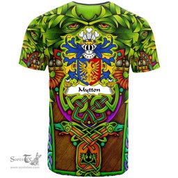 ScotsTee Shop Welsh Mytton lords of Mawddwy Coat of Arms Family Crest Wales T Shirt Celtic Green Man T Shirt