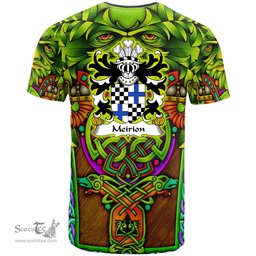 ScotsTee Shop Welsh Meirion MEIRIONNYDD Coat of Arms Family Crest Wales T Shirt Celtic Green Man T Shirt