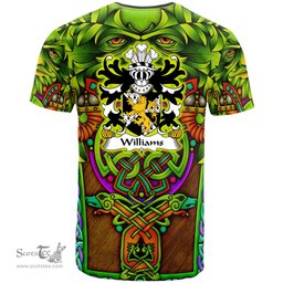 ScotsTee Shop Welsh Williams lordship of Usk Monmouthshire Coat of Arms Family Crest Wales T Shirt Celtic Green Man T Shirt