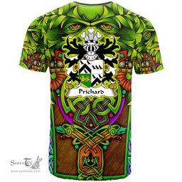 ScotsTee Shop Welsh Prichard Parson of Denbighshire Coat of Arms Family Crest Wales T Shirt Celtic Green Man T Shirt