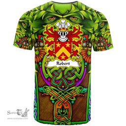ScotsTee Shop Welsh Robert AP GRUFFUDD Coat of Arms Family Crest Wales T Shirt Celtic Green Man T Shirt