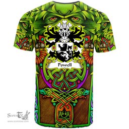 ScotsTee Shop Welsh Powell of Breconshire Coat of Arms Family Crest Wales T Shirt Celtic Green Man T Shirt