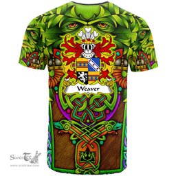 ScotsTee Shop Welsh Weaver or Wever of Radnorshire Coat of Arms Family Crest Wales T Shirt Celtic Green Man T Shirt