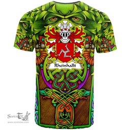 ScotsTee Shop Welsh Rheinhallt Reginald King of Man Coat of Arms Family Crest Wales T Shirt Celtic Green Man T Shirt