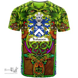 ScotsTee Shop Welsh Trahaearn GOCH OF LLYN Coat of Arms Family Crest Wales T Shirt Celtic Green Man T Shirt