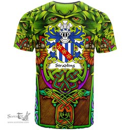 ScotsTee Shop Welsh Stradling of St. Donats Glamorgan Coat of Arms Family Crest Wales T Shirt Celtic Green Man T Shirt