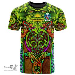 ScotsTee Shop Welsh Stradling of St. Donats Glamorgan Coat of Arms Family Crest Wales T Shirt Celtic Green Man T Shirt
