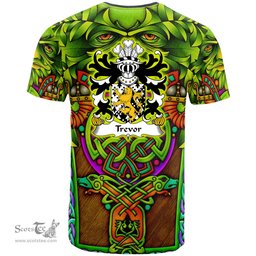ScotsTee Shop Welsh Trevor or TUDOR TREFOR Coat of Arms Family Crest Wales T Shirt Celtic Green Man T Shirt