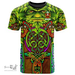 ScotsTee Shop Welsh Waterton of Herefordshire Coat of Arms Family Crest Wales T Shirt Celtic Green Man T Shirt