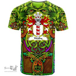 ScotsTee Shop Welsh Walby of Breconshire Coat of Arms Family Crest Wales T Shirt Celtic Green Man T Shirt