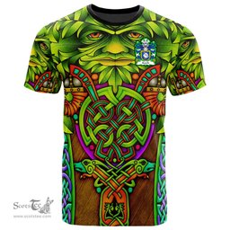 ScotsTee Shop Welsh Scarfe of Lamphey Pembrokeshire Coat of Arms Family Crest Wales T Shirt Celtic Green Man T Shirt